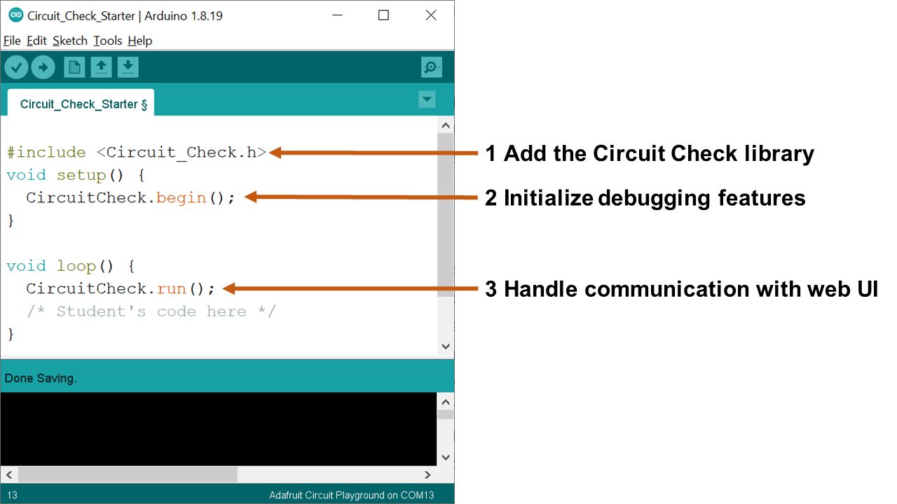 Diagram of Circuit Check's Arduino Code